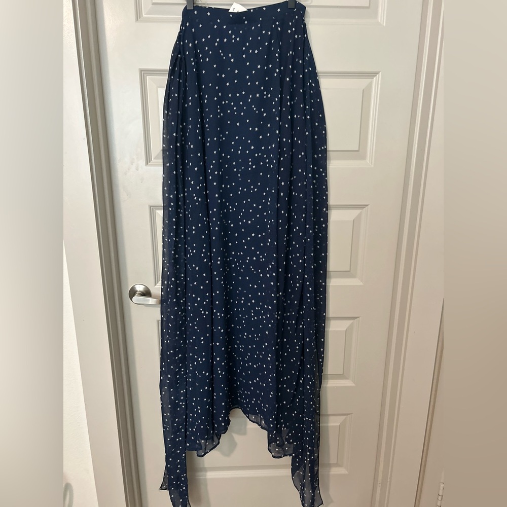 Navy Blue Star Maxi Skirt